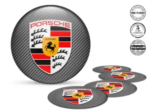 Porsche Adesivi Cupola Resina Loghi Cerchio Gara